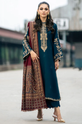 IZEL - Winter 3PC Dhanak Embroidered Suit - SS0481